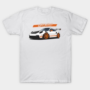 Car 911 gt3 rs white orange T-Shirt